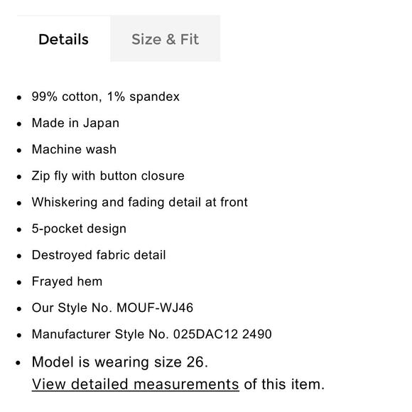 Moussy Vintage Vivian Skinny Jean Distressed In Light Wash Cropped Japan Size 25 - Picture 16 of 16